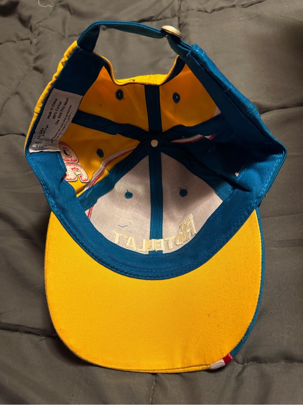 Blue and Yellow Racing Cap with Shell Logo - Picture 6 of 6